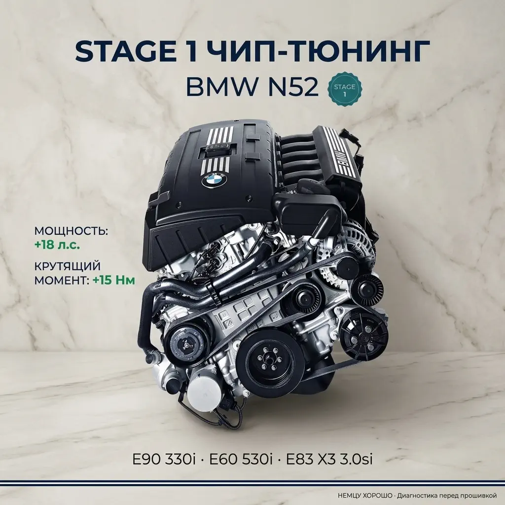 Прошивка Stage 1 BMW N52 (атмо)